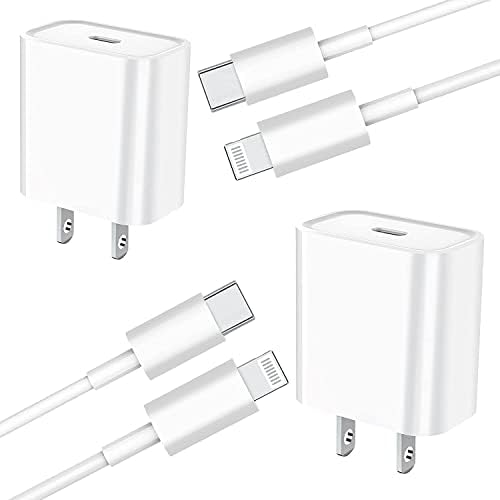 [Apple MFI Certified] מטען מהיר של iPhone, esbeecables 2 חבילה 20W PD USB-C מטען קיר חשמל עם 2 חבילות